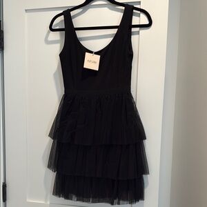 Black Tiered Tulle Dress